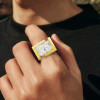 14ct Radiant Cut Bold Men's Cocktail Ring