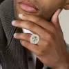 9.5ct Asscher Cut Invisible Set Baguette Shape Men's Ring