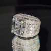 9.5ct Asscher Cut Invisible Set Baguette Shape Men's Ring