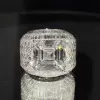 9.5ct Asscher Cut Invisible Set Baguette Shape Men's Ring