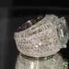 9.5ct Asscher Cut Invisible Set Baguette Shape Men's Ring