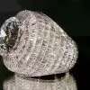 10ct Round Cut Cushion-Shaped Invisible Set Men's Ring