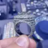 10ct Round Cut Cushion-Shaped Invisible Set Men's Ring