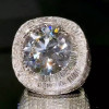 10ct Round Cut Cushion-Shaped Invisible Set Men's Ring