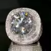 10ct Round Cut Cushion-Shaped Invisible Set Men's Ring