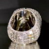 10ct Round Cut Cushion-Shaped Invisible Set Men's Ring
