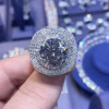 10ct Round Cut Cushion-Shaped Invisible Set Men's Ring