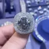 10ct Round Cut Cushion-Shaped Invisible Set Men's Ring