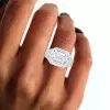 10ct Asscher Cut White Sapphire Men's Ring