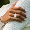 10ct Asscher Cut White Sapphire Men's Ring