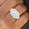 10ct Asscher Cut White Sapphire Men's Ring