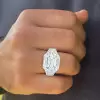10ct Asscher Cut White Sapphire Men's Ring