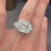 10ct Asscher Cut White Sapphire Men's Ring