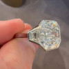 10ct Asscher Cut White Sapphire Men's Ring