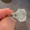 10ct Asscher Cut White Sapphire Men's Ring