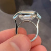 10ct Asscher Cut White Sapphire Men's Ring