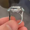 10ct Asscher Cut White Sapphire Men's Ring