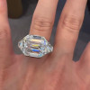 10ct Asscher Cut White Sapphire Men's Ring