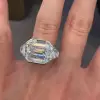 10ct Asscher Cut White Sapphire Men's Ring