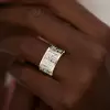 12ctw Baguette Cut White Sapphire Unisex Eternity Ring