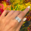 12ctw Baguette Cut White Sapphire Unisex Eternity Ring