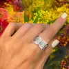 12ctw Baguette Cut White Sapphire Unisex Eternity Ring