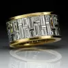 12ctw Baguette Cut White Sapphire Unisex Eternity Ring