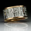 12ctw Baguette Cut White Sapphire Unisex Eternity Ring