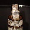 12ctw Baguette Cut White Sapphire Unisex Eternity Ring
