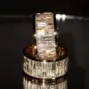 12ctw Baguette Cut White Sapphire Unisex Eternity Ring