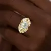 5.6ct Cushion Cut Two Tone Men's Cocktail Ring