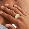 5.6ct Cushion Cut Two Tone Men's Cocktail Ring
