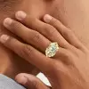 5.6ct Cushion Cut Two Tone Men's Cocktail Ring