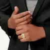 5.6ct Cushion Cut Two Tone Men's Cocktail Ring