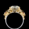 5.6ct Cushion Cut Two Tone Men's Cocktail Ring