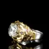 5.6ct Cushion Cut Two Tone Men's Cocktail Ring
