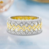 10ctw Princess Cut Two Tone Paved Eternity Ring