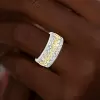 10ctw Princess Cut Two Tone Paved Eternity Ring