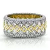 10ctw Princess Cut Two Tone Paved Eternity Ring