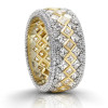 10ctw Princess Cut Two Tone Paved Eternity Ring