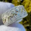 10ctw Princess Cut Two Tone Paved Eternity Ring
