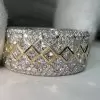 10ctw Princess Cut Two Tone Paved Eternity Ring