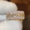 10ctw Princess Cut Two Tone Paved Eternity Ring