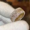 10ctw Princess Cut Two Tone Paved Eternity Ring