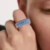 6ctw Princess Cut Blue Sapphire Eternity Ring