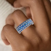 6ctw Princess Cut Blue Sapphire Eternity Ring
