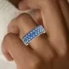 6ctw Princess Cut Blue Sapphire Eternity Ring