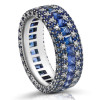 6ctw Princess Cut Blue Sapphire Eternity Ring