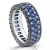 6ctw Princess Cut Blue Sapphire Eternity Ring