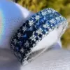 6ctw Princess Cut Blue Sapphire Eternity Ring